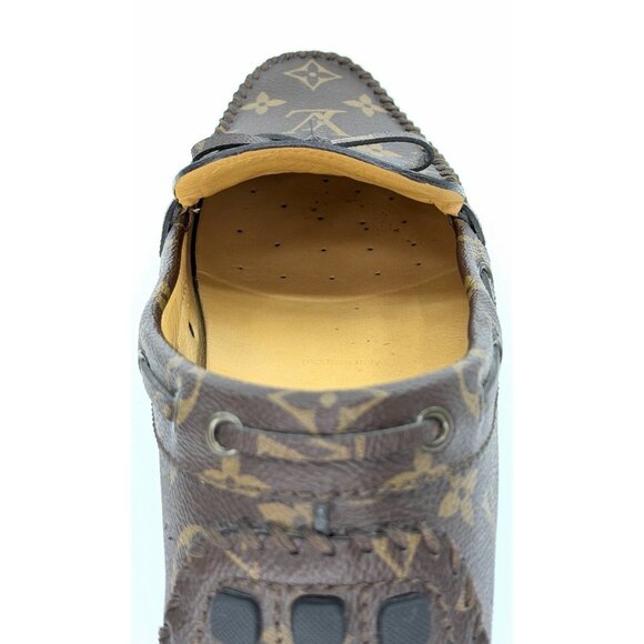 Louis Vuitton Moccasin Monogram Brown Arizona Driver Shoes US Size 10.5 main image 8